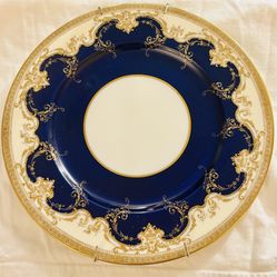 Blue & Gold Vintage Plate – George Jones & Sons Crescent China