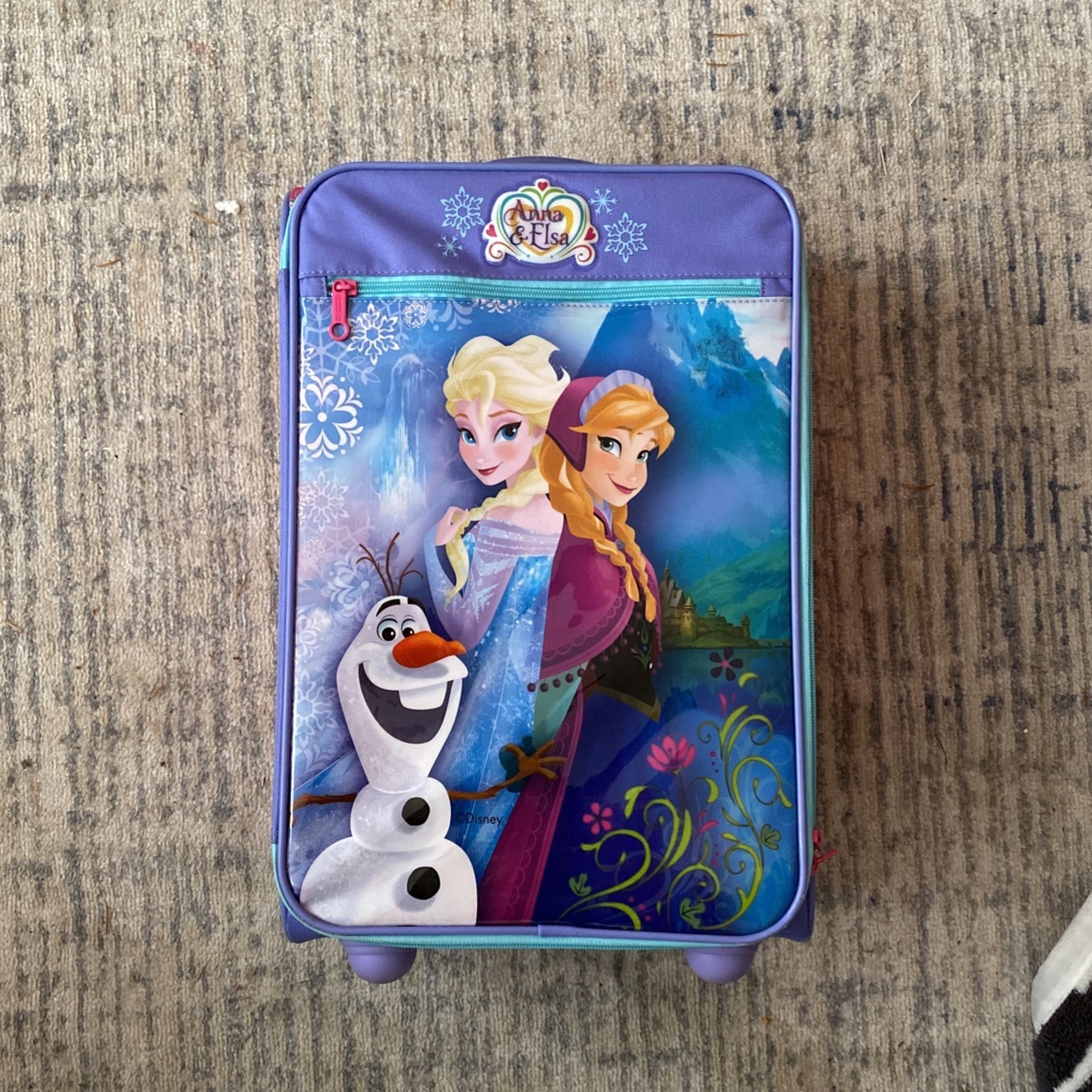 Disney Frozen Elsa And Anna Kids Suitcase Rollerbag 