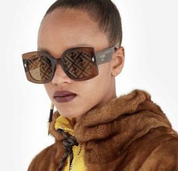 Fendi Monogram Lens Sunglasses Brown