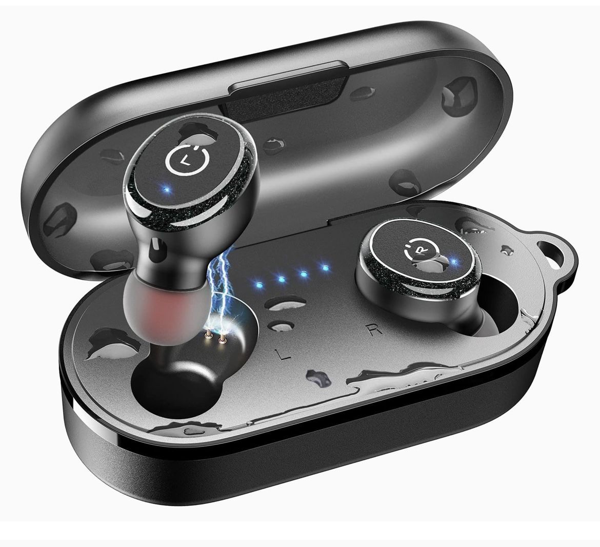 TOZO T10 Bluetooth 5.0 Wireless Earbuds with Wireless Charging Case IPX8 Waterproof Stereo Headphones in Ear Built in Mic Headset Premium Sound with D