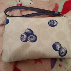 Blueberries Coach Wristlet