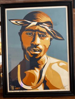 Shepard Fairey Signed print and numbered Tupac 2Pac