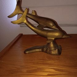 Brass Dolphin Sculpture