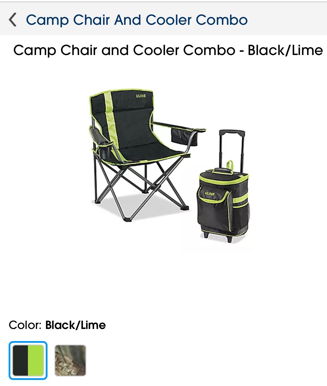 Camping Chair And Rolling Cooler Combo Set