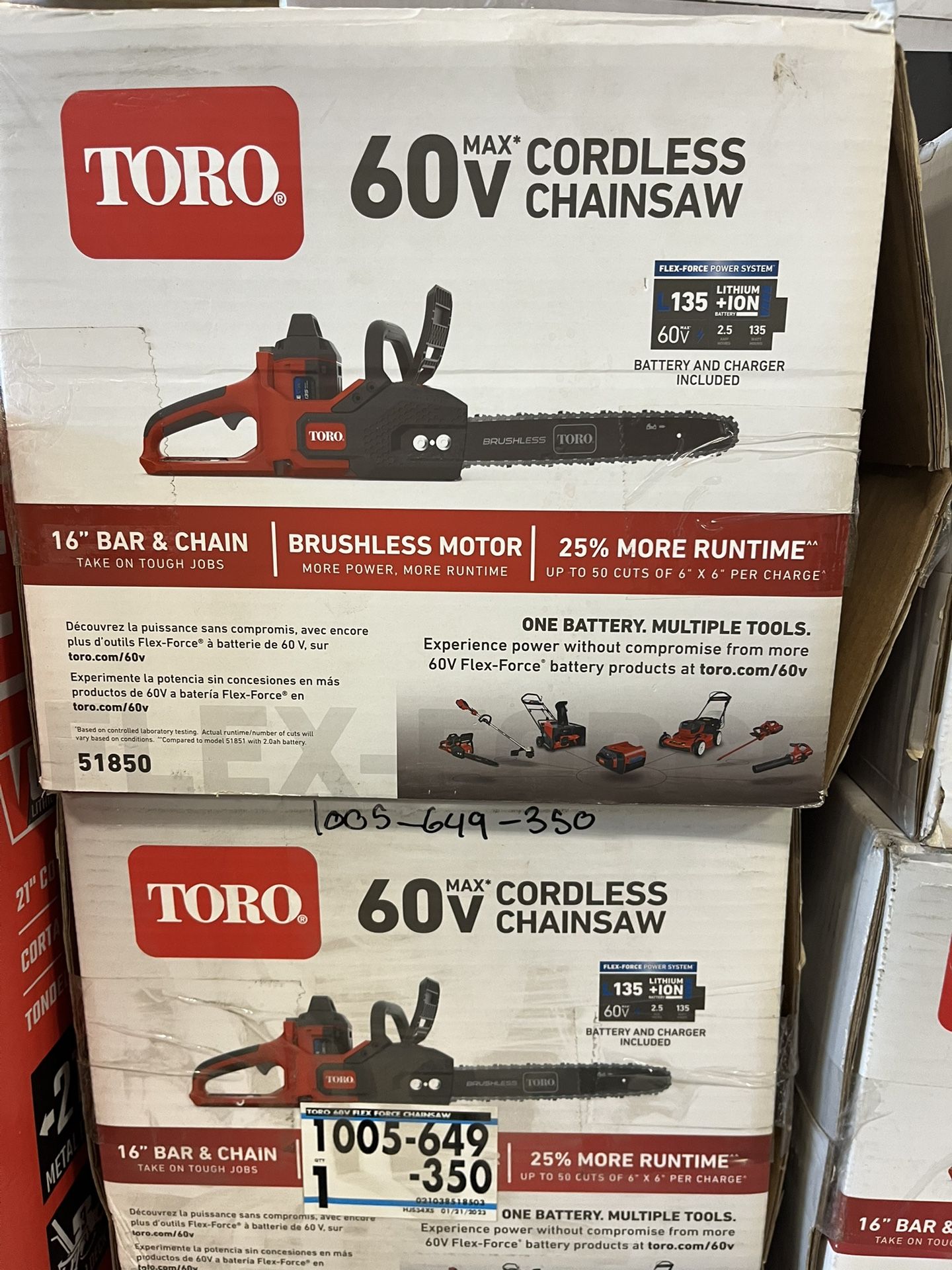 Toro Cordless Chainsaw Brand New In The Box 60v