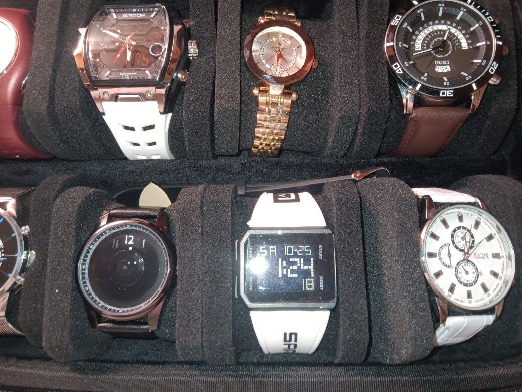 65 Watches. Brand New Never Worn. 5 Smart Watches, And Every Kind And Color For Every Occasion You Can Go To.