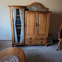 Oak Armoire/Ent. Center
