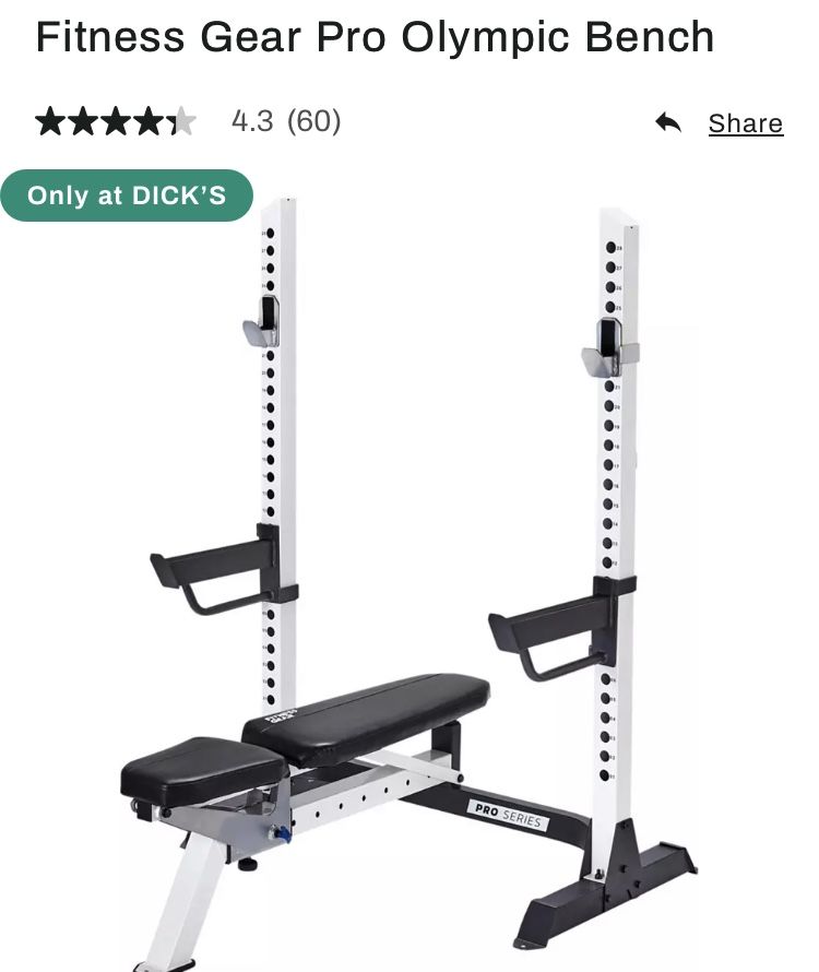 Weights, Olympic Bench, Bar, Dumbells, Curl Bar And More
