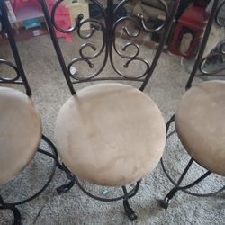 Metal Cushion Swivel Chairs Standard Kitchen Table Size