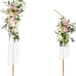  Balloon Arch Kit, Set of 2 Balloon Arch Stands with Square Metal Base, Balloon Arch Frame, Half Balloon Arch Floral Stand for Ceremony, Wedding,