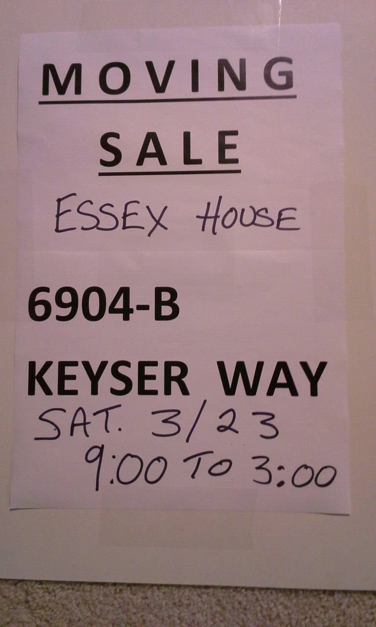 Moving sale extended to Sunday 3/24 9:00-3:00