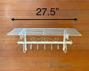White Wrought Iron Wall Shelf