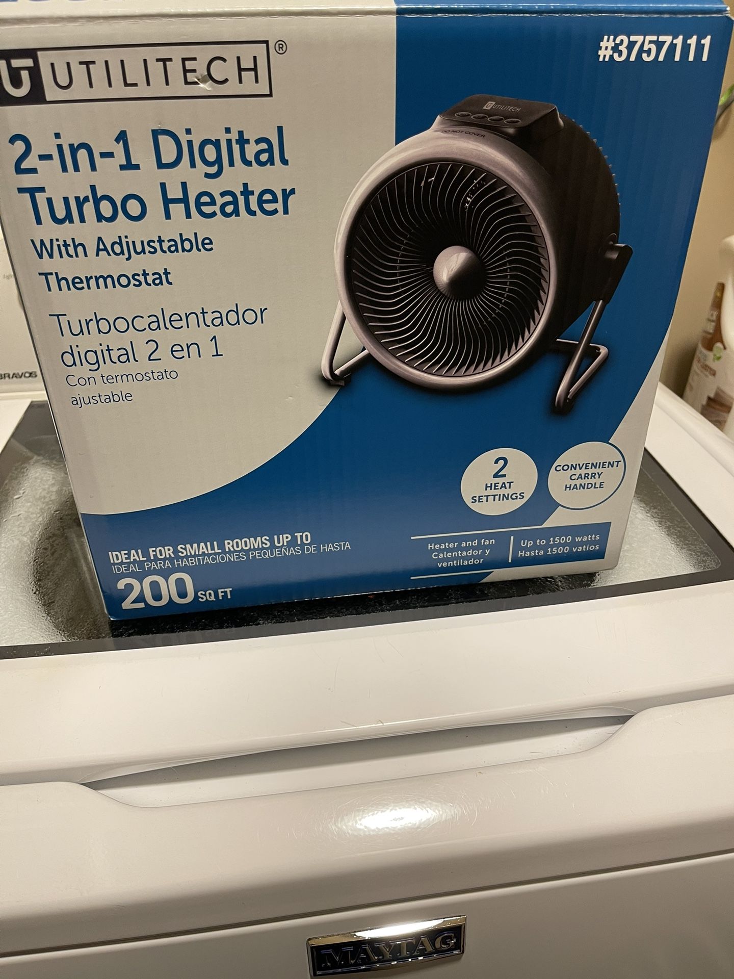 Two And One Digital Turbo Heater With adjustable thermostat