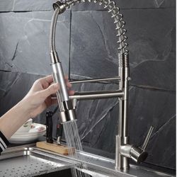 🚨 Kitchen Sink Faucet  Solid Brass 🔥 Color Stainless Steel 📦Brand New 🤩