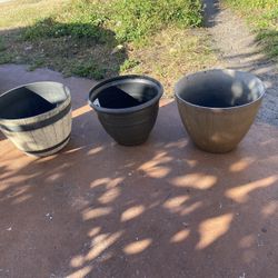 3 Planter Pots At 10 Dollar Each One