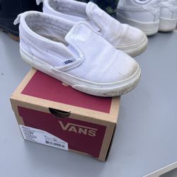Toddler White Vans 