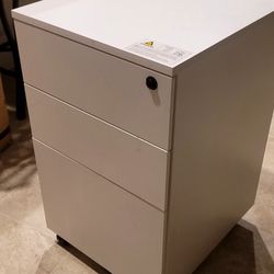 DEVAISE 3 Drawer Vertical File Cabinet, Mobile Filing Cabinet with Interlock System for Home Office, White

