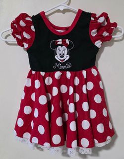 Walt Disney World Kids Girls Disneyland Resort Minnie Mouse Dress sz 12 Mos