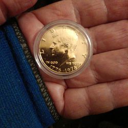Rare, Vintage 1976 Golden Kennedy Bicentennial Half Dollar Coin