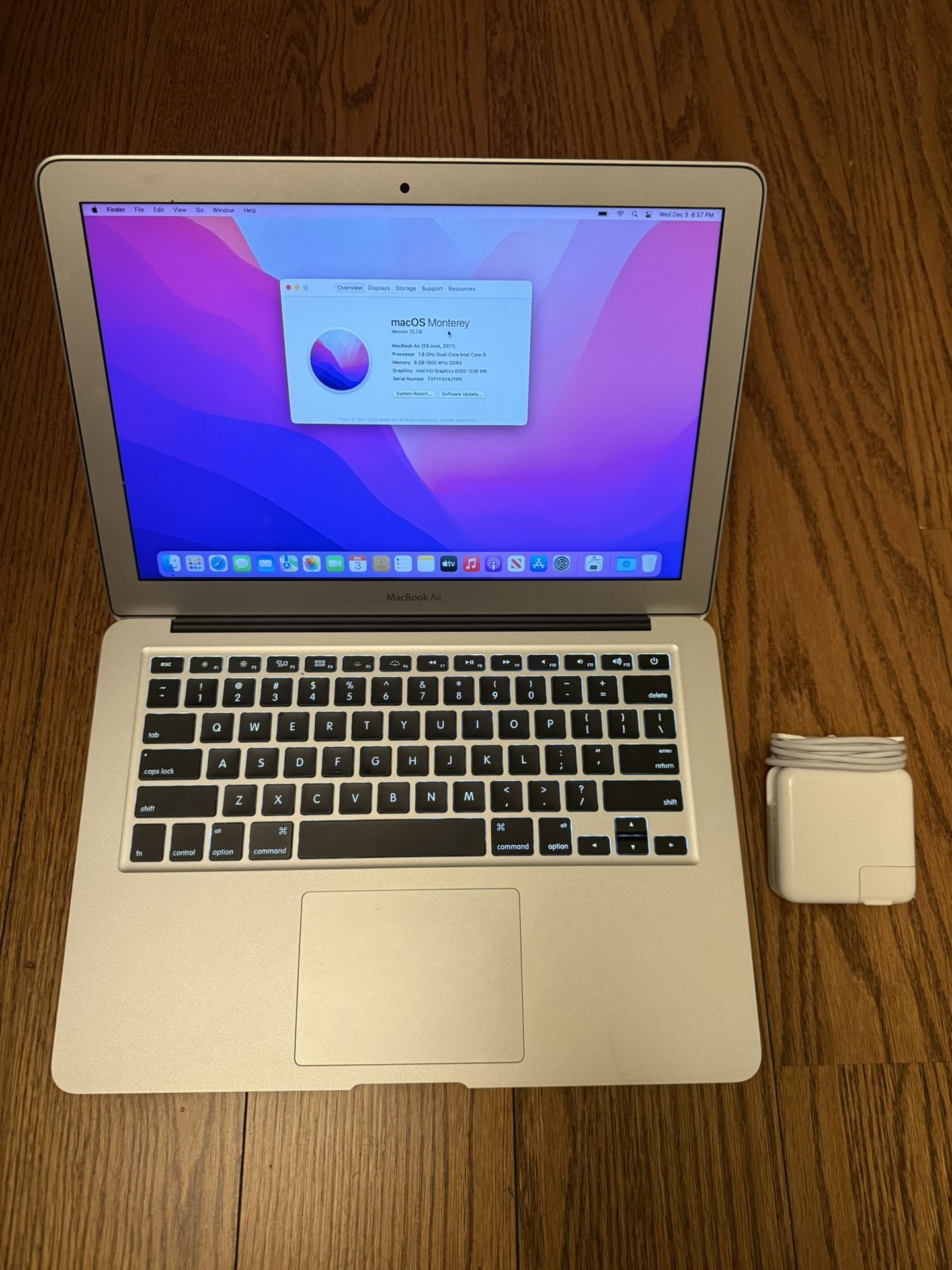 MacBook Air 13" 2017 A1466/8GB RAM/128GB SSD/Low Battery Cycle/Fully Functional/No remote management/DOE Retired MacBook