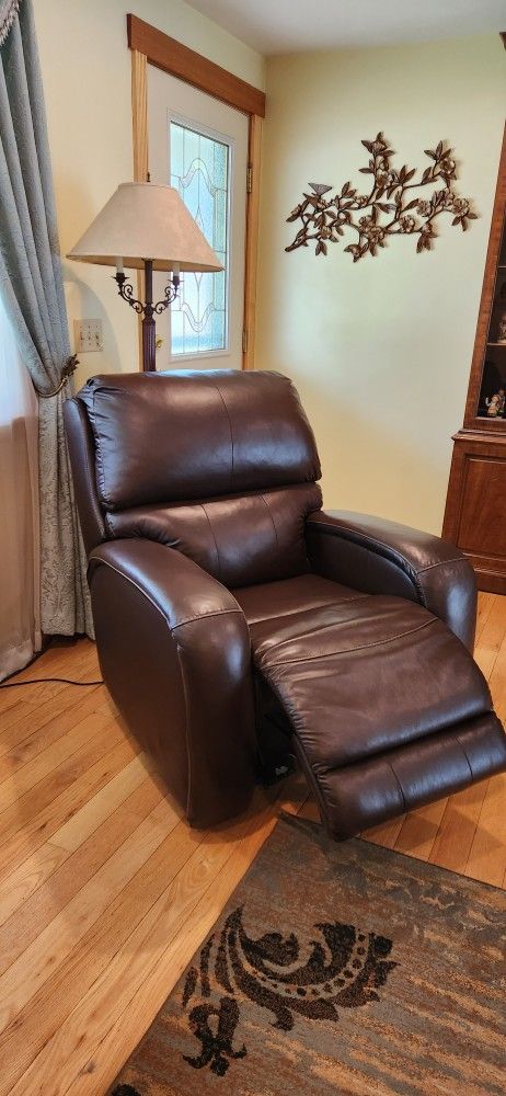 Leather Sofa & Chair Set Electric Reclining 