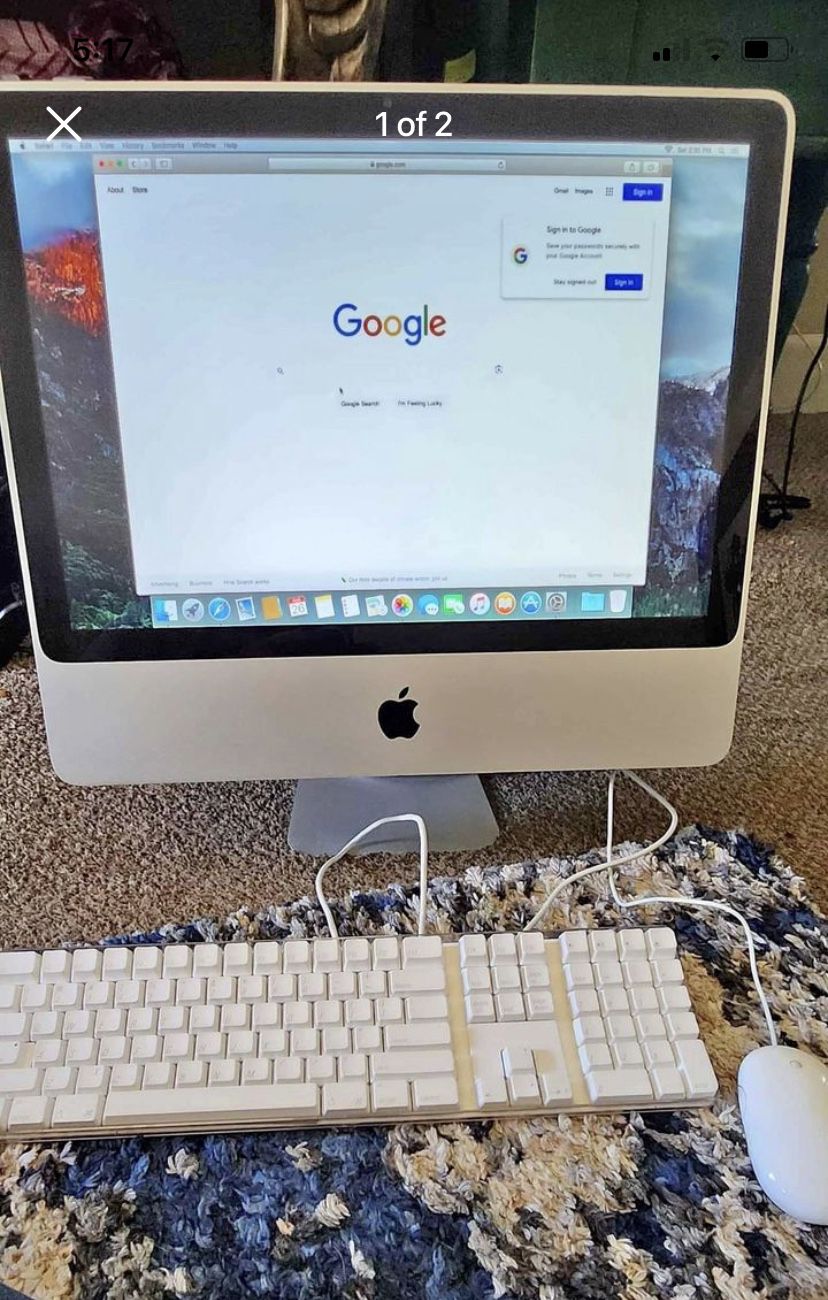 Apple Computer With Mouse And Keyboard 