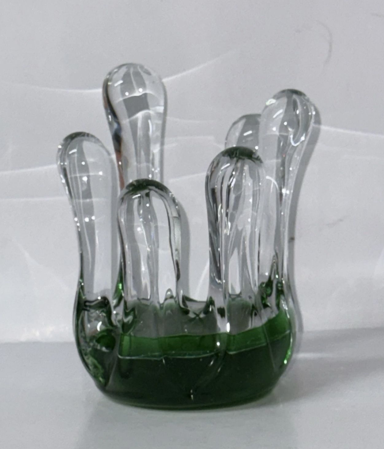 vintage Swedish art glass finger votive candle holder