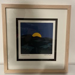 Original Sabra Field Woodcut Print “Moonrise, July”