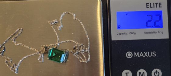 Emerald  Sterling Silver  emerald Necklace