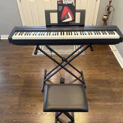 Barely Used, Like NEW Yamaha Digital Piano P-45, With Stand And Stool