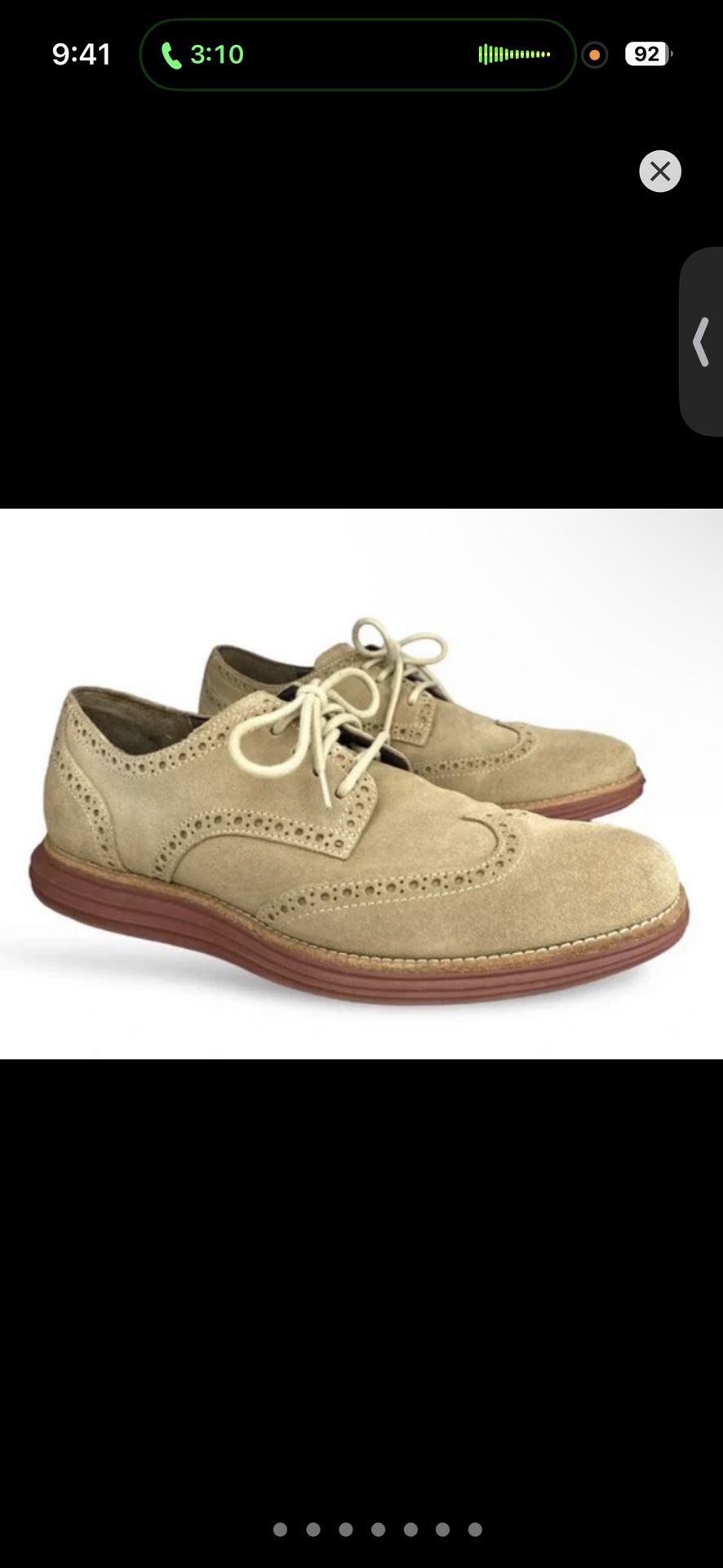 Cole Haan Lunargrand Wingtip Oxford Milkshake Tan Suede