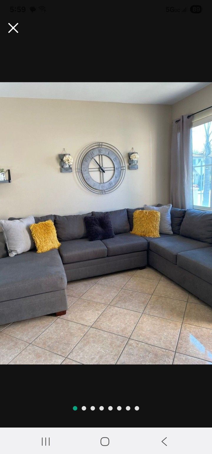 Beautiful Dark Grey Sectional Couch From Living Spaces With Reversible Chaise