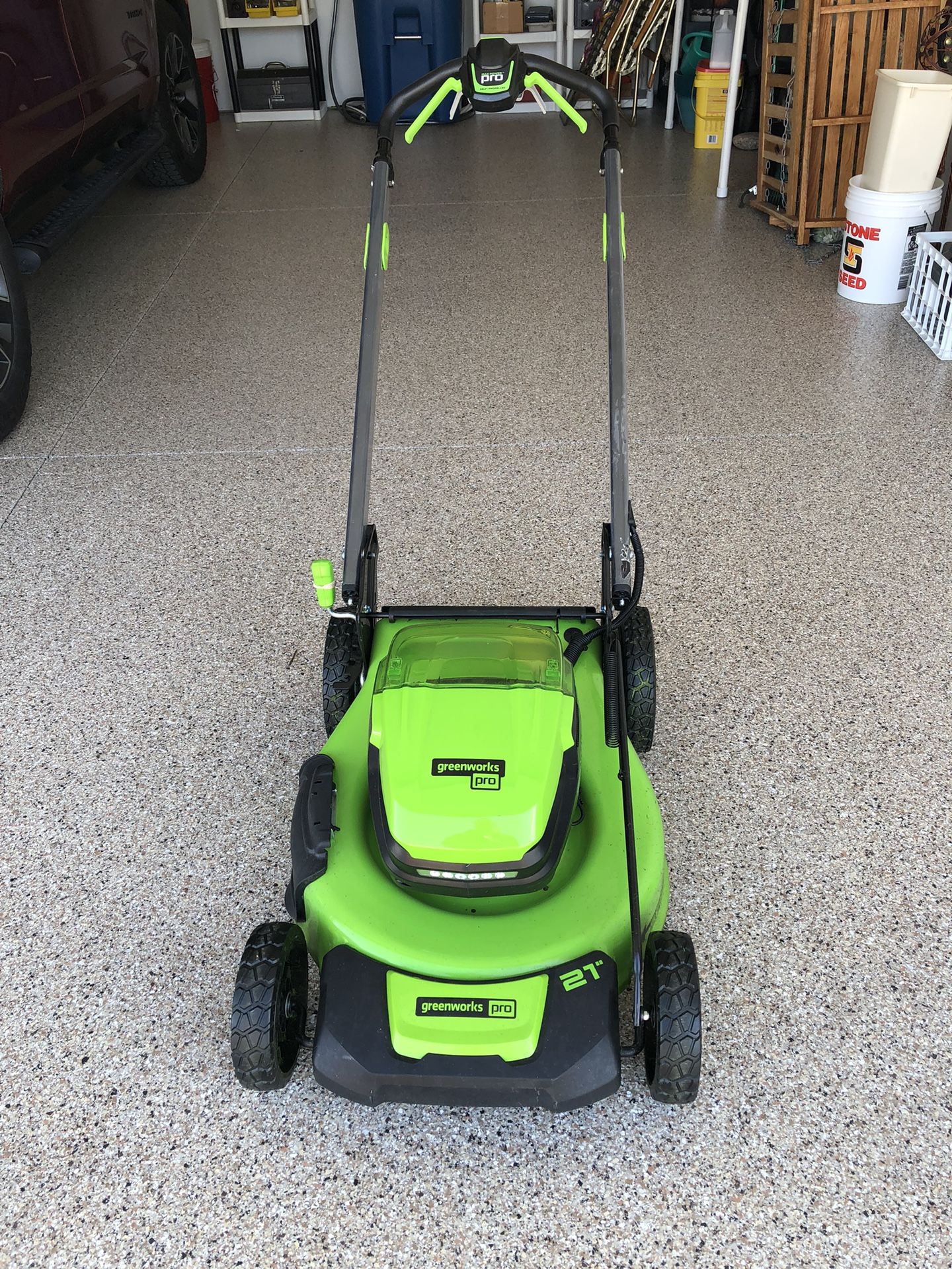 Greenworks Battery Operated Mower, Blower,and Trimmer
