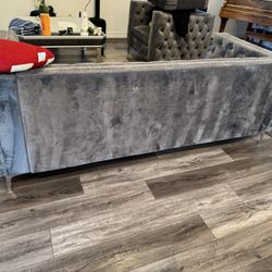 Three Piece Gray Living Room Furniture 