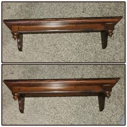 VINTAGE ORNATE VICTORIAN OAK WOOD ACCENT WALL SHELF LEDGE DISPLAY