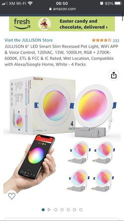 6 Wifi Enabled Multi color Slim 6” Led Lights