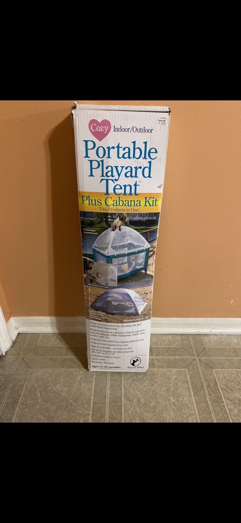 Cozy Indoor/outdoor Portable Playard Tent Plus Cabana Kit