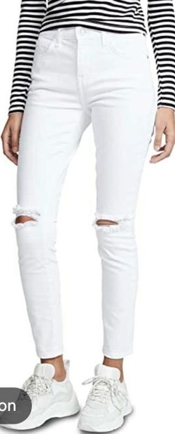 White Distressed High-Rise Skinny Jeans