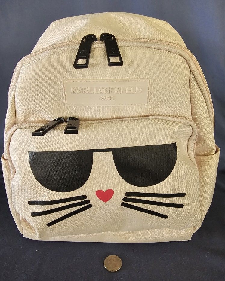 Karl Lagerfeld Paris Womens Cat Backpack Blush
