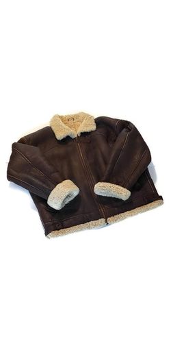 Genuine Vintage Sheepskin Aviator Bomber Jacket XXL