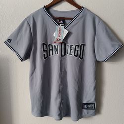 Women's 2X San Diego Padres Grey Majestic Jersey