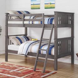Twin Twin Bunk Bed With Mattress 
