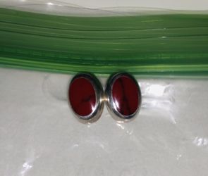 Red sterling silver studs