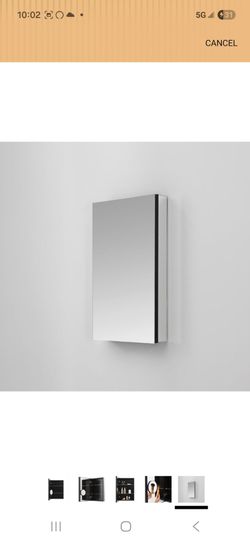 14" × 24" black bathroom medicine cabinet