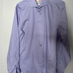 Calvin Klein Men Purple Dress Shirt 14.5 (32/33) Slim Fit (S)