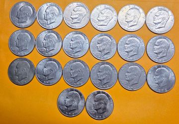 1971โ1978 Eisenhower Ike Dollars Coins Rolls /60 coins in 3 lots