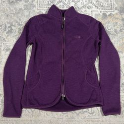 The North Face Purple Full Zip Fleece Jersey Womens Size M Sweater 