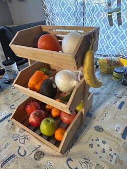 3 tier bamboo fruit storage