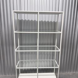 IKEA VITTSJÖ Shelf White Glass 39” Modern Bookcase
