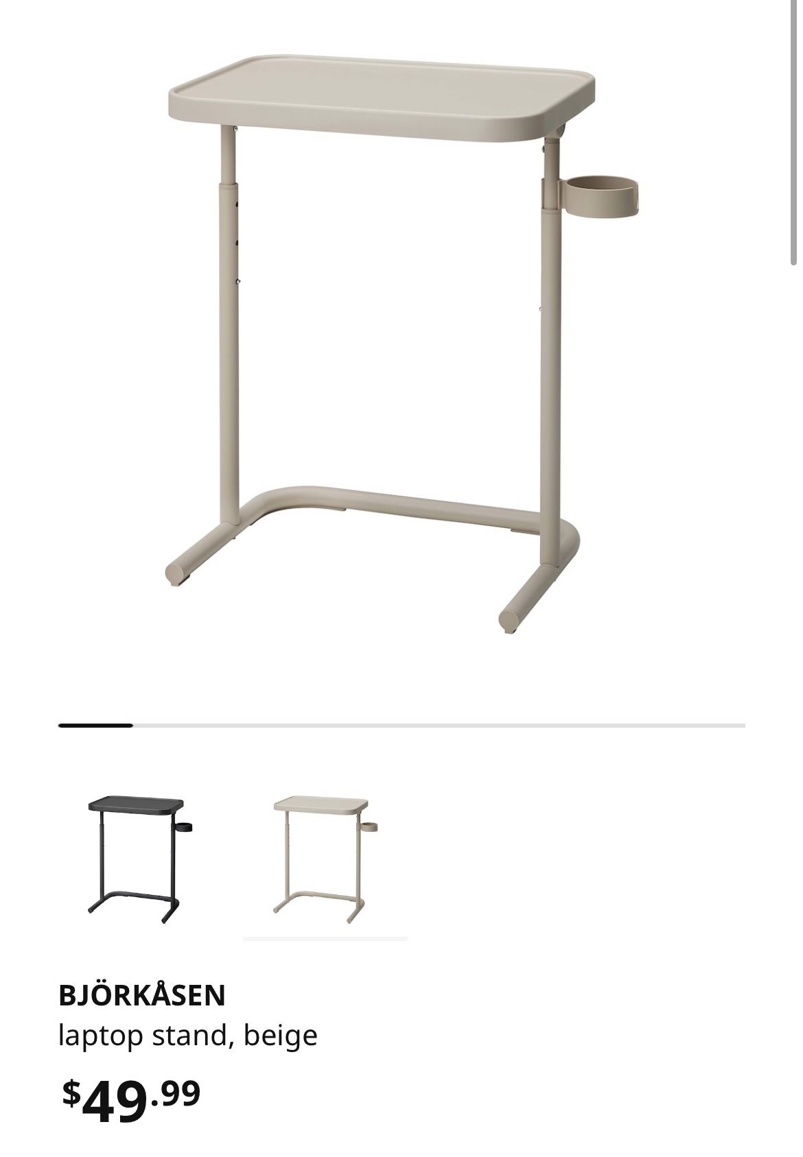 Laptop stand side table Ikea BJÖRKASEN Bjorkasen